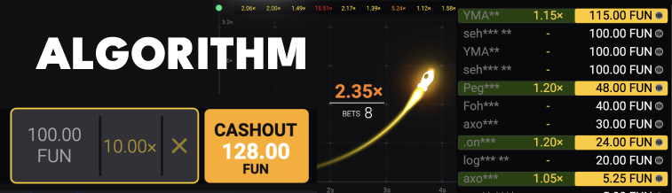 SPACE XY Game Algorithm - Understand how the game works with the curve crash mechanic algorithm. Learn how the multiplier grows and how to cash out your winnings strategically. ðð°