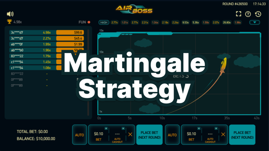 Martingale strategy in crash games